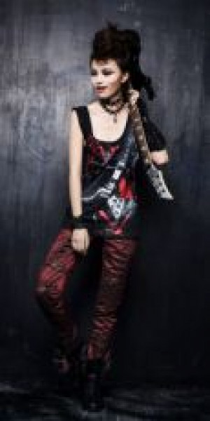  TROUSERS Punk Rave K-118/RD -  