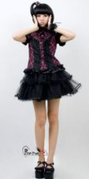  c  BLOUSE Punk Rave LY-009/BK-PI -  