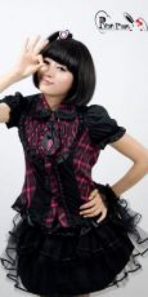  c  BLOUSE Punk Rave LY-009/BK-PI -  