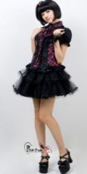  c  BLOUSE Punk Rave LY-009/BK-PI -  
