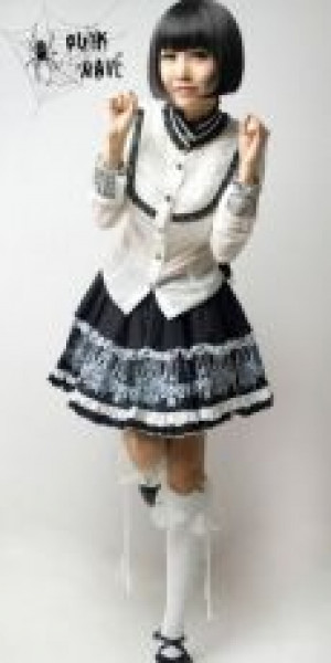  BLOUSE Punk Rave Y-267/WH -  