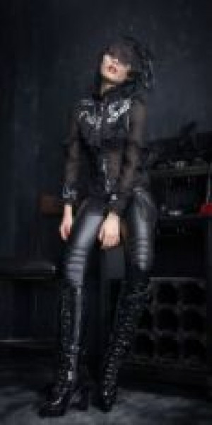  c  BLOUSE Punk Rave Y-356/BK-WH -  