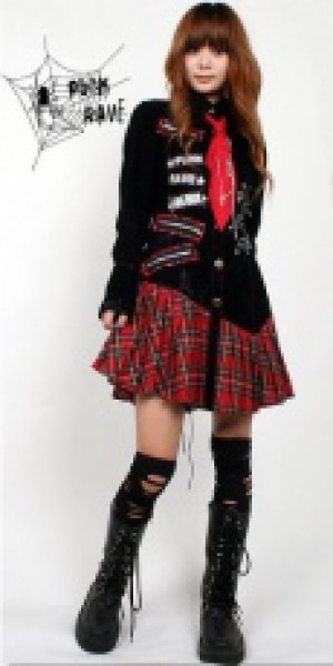    TOP & SKIRT Punk Rave Q-083/BK -  