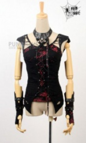  T-SHIRT Punk Rave T-247/BK-RD -  