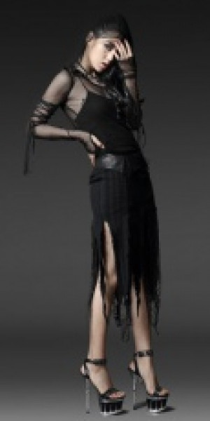  =SKIRT= Punk Rave Q-196/BK -  