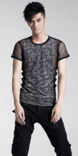  T-SHIRT Punk Rave T-311/BK-GY -  