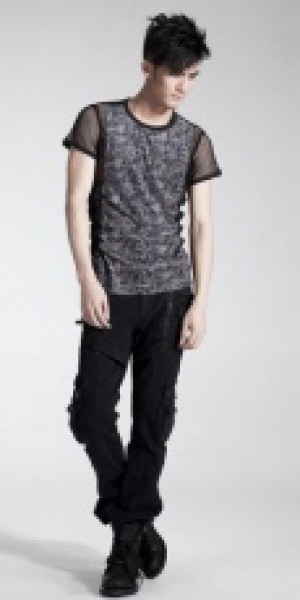  T-SHIRT Punk Rave T-311/BK-GY -  