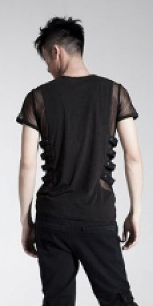  T-SHIRT Punk Rave T-311/BK-GY -  