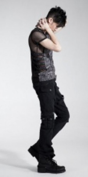  T-SHIRT Punk Rave T-311/BK-GY -  