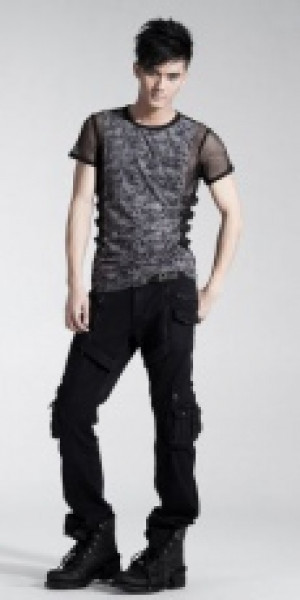  T-SHIRT Punk Rave T-311/BK-GY -  
