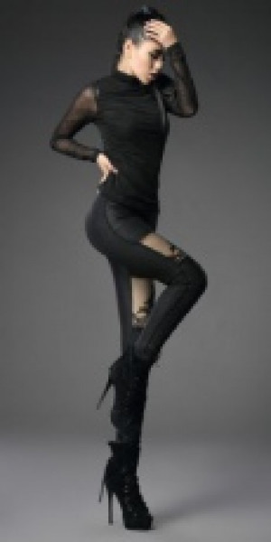  TROUSERS Punk Rave K-244/BK-YE -  