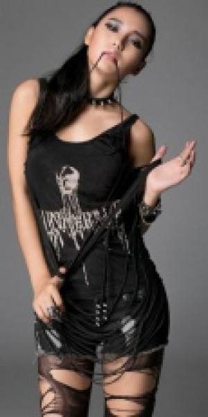  T-SHIRT Punk Rave T-304/BK -  