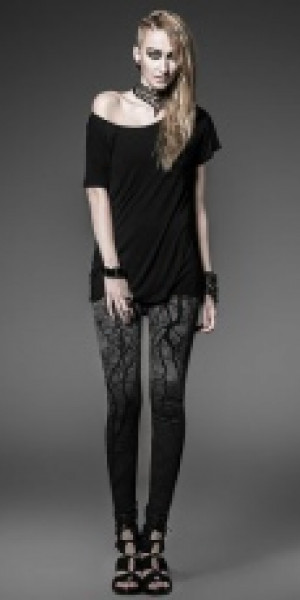  Leggins Punk Rave K-181/BK-GY -  