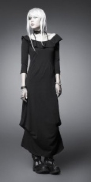  Long Black Dress Punk Rave PQ-021/BK -  