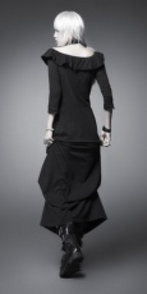  Long Black Dress Punk Rave PQ-021/BK -  