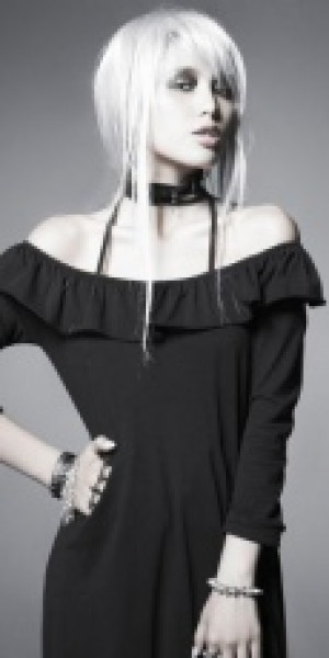  Long Black Dress Punk Rave PQ-021/BK -  