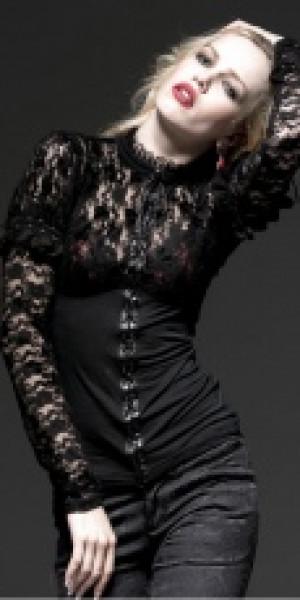  =BLOUSE= Punk Rave T-348/BK -  