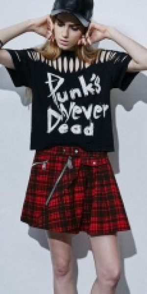  SKIRT Punk Rave Q-266/BK-RD -  
