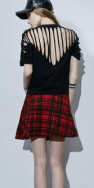  SKIRT Punk Rave Q-266/BK-RD -  