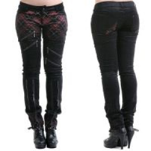  TROUSERS Punk Rave K-176/BK-RD -  