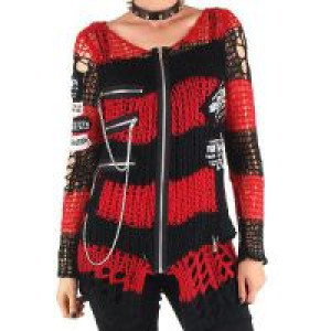  SWEATER Punk Rave M-004/BK-RD -  