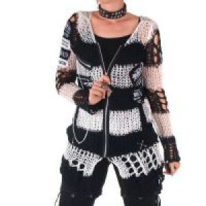  SWEATER Punk Rave M-004/BK-WH -  