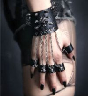  Spike Knuckle Bracelet Punk Rave S-114/BK -  