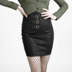 Simple High-Waist Skirt Punk Rave Q-279/BK -  
