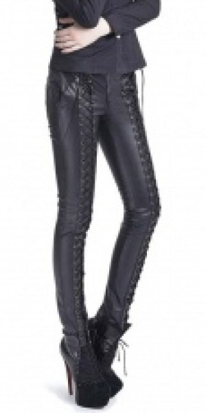  Gothic Strap Leather Pants Punk Rave K-229/BK -  
