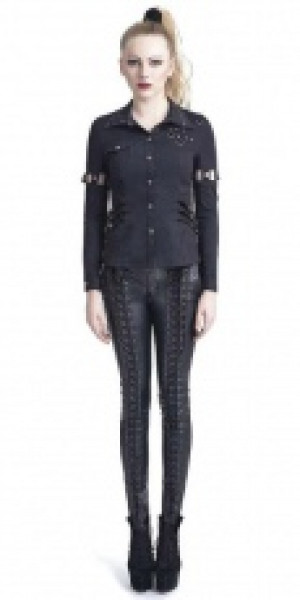  Gothic Strap Leather Pants Punk Rave K-229/BK -  