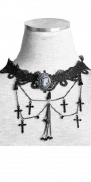  Necklace Punk Rave S-187/BK -  