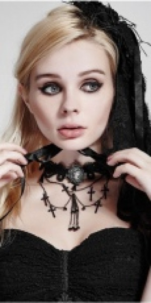  Necklace Punk Rave S-187/BK -  