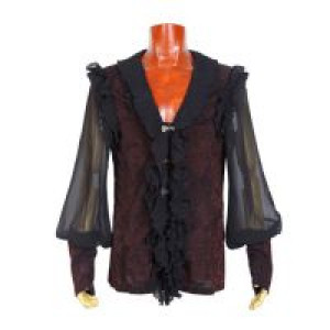  Gothic Gorgeous Man Shirt with High Collar Punk Rave Y-577/BK-RD -  