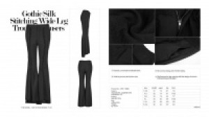 Брюки Gothic Silk Stitching Wide Leg Trousers - Изображение 12