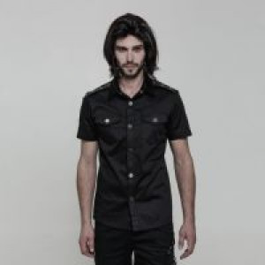  Simple Punk Short Sleeve Shirt Punk Rave OY-860CDM/BK -  