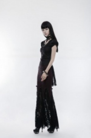  Gorgeous Gothic Lace Half Skirt Punk Rave WQ-344BQF/BK-RD -  