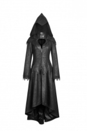  Gothic Dark Angel Long Coat With Hood Punk Rave Y-676/BK -  