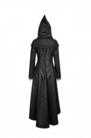  Gothic Dark Angel Long Coat With Hood Punk Rave Y-676/BK -  