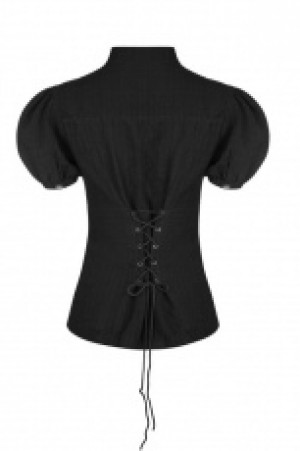   Steampunk Puff Sleeve Short Blouse -  4