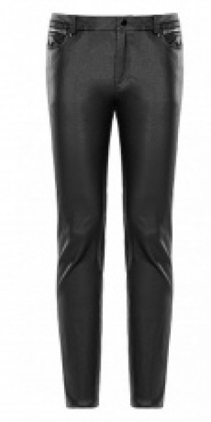  Punk PU Trousers Punk Rave OK-321PCM/BK -  