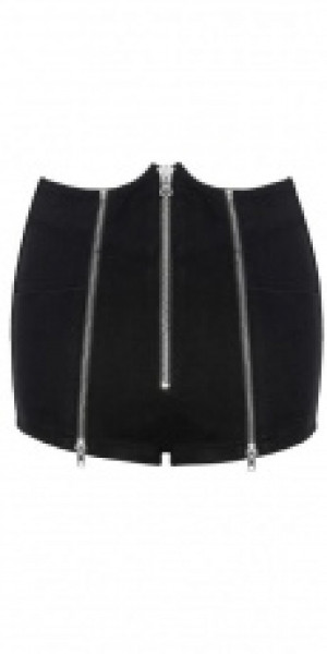  Punk fight fabric high waisted zipper short slim pants Punk Rave OPK-125XDF/BK -  