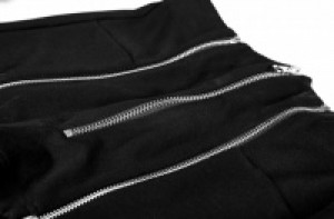  Punk fight fabric high waisted zipper short slim pants -  6