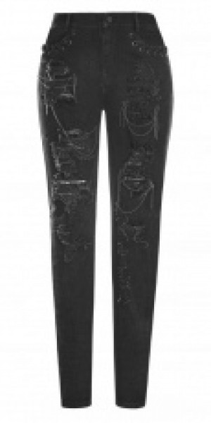  Personality Broken Hole Jeans Punk Rave OPK-209NCF/BK -  