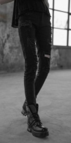  Personality Broken Hole Jeans Punk Rave OPK-209NCF/BK -  