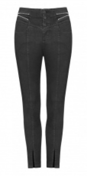  High Waist Zipper Opening Fork Nine Points Jeans Punk Rave OPK-219NCF/BK -  