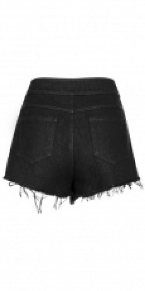  Double Belt Row Buckle Punk Fake Half Skirt Punk Rave OPK-221NDF/BK -  
