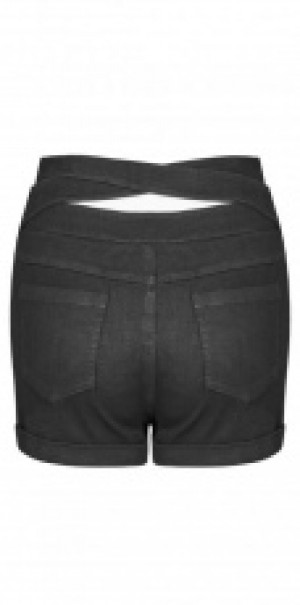  Back Cross Hollow Tight Shorts Punk Rave OPK-223NDF/BK -  