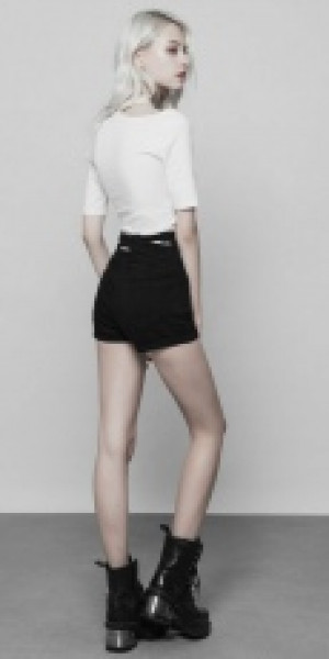 Back Cross Hollow Tight Shorts Punk Rave OPK-223NDF/BK -  