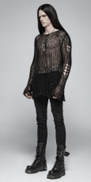  Broken Pullover Sweater Punk Rave OPM-004TMM/BK -  