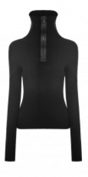  Zipper High Neck Sweater Punk Rave OPM-069TMF/BK -  